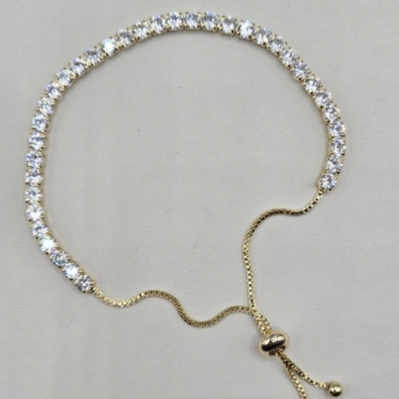 Swarovski Jewelry - Swarovski Crystal Elements Gold Slide Bracelet Made w Swarovski Crystals Prom